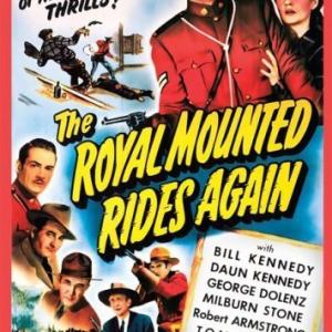Robert Armstrong George Dolenz Bill Kennedy Daun Kennedy and Milburn Stone in The Royal Mounted Rides Again 1945