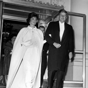 John F. Kennedy and Jackie Kennedy at a White House function 1961