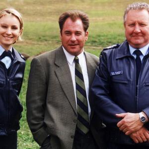 BLUE HEELERS - Maggie Doyle (Lisa McCune), Tony Timms (Jeremy Kewley), Tom Croydon (John Wood).