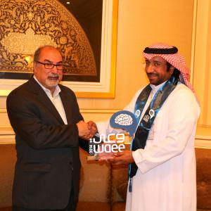 Receiving the WAEE Award in Saudi Arabia