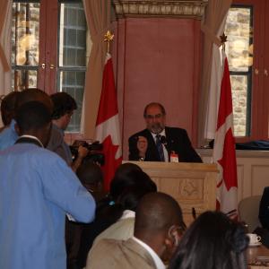 Firdaus Kharas speaking in the Senate of Canada