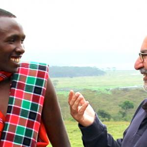 Discussing with a Masai in Kenya