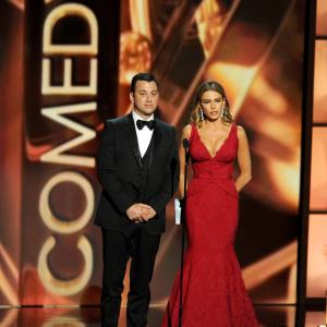 Sofía Vergara and Jimmy Kimmel at event of The 65th Primetime Emmy Awards (2013)