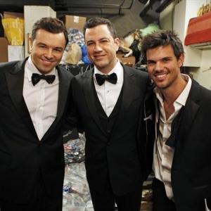 Still of Jimmy Kimmel Seth MacFarlane and Taylor Lautner in Jimmy Kimmel Live! 2003