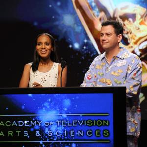 Jimmy Kimmel and Kerry Washington at event of The 64th Primetime Emmy Awards 2012