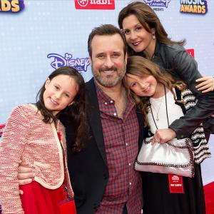 Benjamin King with wife Laura King and daughters at the 2015 Radio Disney Music Awards at the Nokia Theater