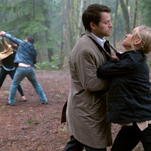 Still of Misha Collins and Andrea Kinsky in Supernatural (2005)