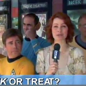Steven Kirk as a fanboy version of Star Trek's Captain Kirk in 