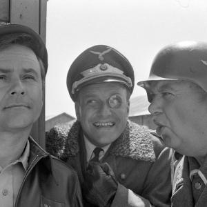 Still of John Banner Bob Crane and Werner Klemperer in Hogans Heroes 1965