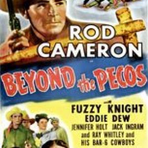 Rod Cameron Eddie Dew Jennifer Holt Jack Ingram and Fuzzy Knight in Beyond the Pecos 1945