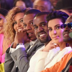 Jay Z, Beyoncé Knowles, Kanye West and Kim Kardashian West