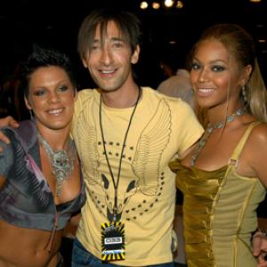 Adrien Brody, Beyoncé Knowles and Pink