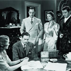 Still of Myrna Loy Virginia Grey Patric Knowles and Tom Neal in Another Thin Man 1939