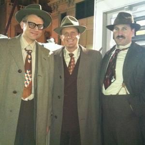 Scott Beehner, Matt Knudsen and Lucas Fleisher on the set of Gangster Squad