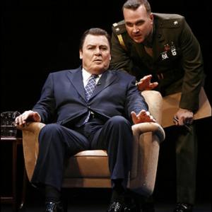Stacy Keach as Richard Nixon and Ted Koch as Jack Brennan in the national tour of FrostNixon