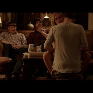 Still of Ethan Embry David Koechner and Sara Paxton in Cheap Thrills 2013
