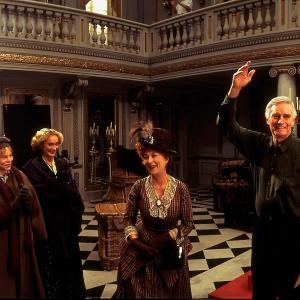 Hamlet. 1996 Directed by Kenneth Branagh Charlston Heston is greeted by the film crew crew after his last shot on Hamlet