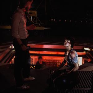 Special Photography Aliens 1986 the director James Cameron and Sigoreny Weaver