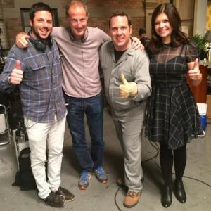 Left to right Executive Producer of Marry Me David Caspe three time Emmy Award winner director Rob Greenberg Corey Allen Kotler  leading lady Casey Wilson