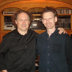 Mark Isham and Wayne Kramer at CROSSING OVER scoring session in Los Angeles 2008