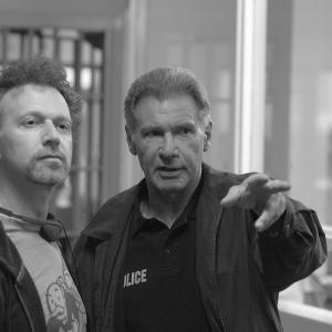 Wayne Kramer directs Harrison Ford on the set of CROSSING OVER