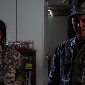 Still of Melissa Brasselle and Brian Krause in Camel Spiders 2011