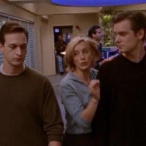 Still of Josh Charles Felicity Huffman and Peter Krause in Sports Night 1998