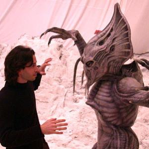 Director Ron Krauss on the set of Alien Hunter
