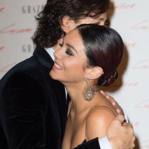 Director Ronald Krauss with actress Vanessa Hudgens at the Gimme Shelter premiere Paris