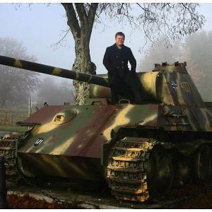 Atop a panther tank whist doing research Ardennes scene of the Battle of the Bulge