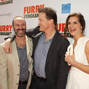 Brooke Shields Brendan Fraser and Roger Kumble at event of Furry Vengeance 2010