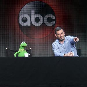 Bob Kushell and Kermit the Frog at event of Quantico 2015