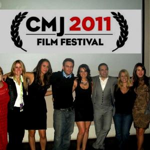 Writer/Director Tommy J. La Sorsa (center)flanked by castmembers, incuding Mario Cantone at the Film Festival premiere of CIRCUS MAXIMUS.
