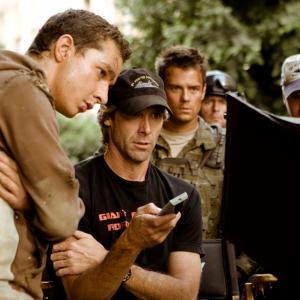 Still of Michael Bay and Shia LaBeouf in Transformers 2007