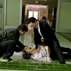Still of Keanu Reeves Rachel Weisz and Shia LaBeouf in Constantine 2005