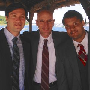 Danny Binstock, Jordan Lage, & Brandon J. Dirden on set of Dan Stone's GOOD FRIDAY, Centerport Beach Park, Long Island (2014).