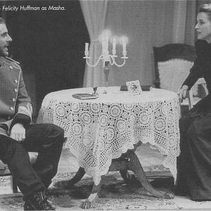 Jordan Lage & Felicity Huffman in Anton Chekhov's THREE SISTERS adapted by David Mamet, directed by William H. Macy, Atlantic Theater Company, NYC (1991).
