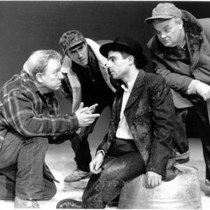 Guy Boyd, Jordan Lage, Neil Pepe, JR Horne in Quincy Long's THE JOY OF GOING SOMEWHERE DEFINITE, Atlantic Theater Company, NYC (1996). Directed by William H. Macy.