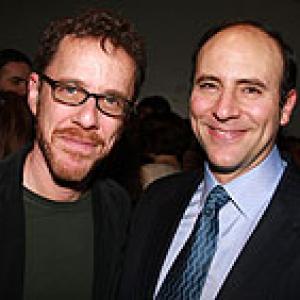 Playwright Ethan Coen & Jordan Lage on opening night of Coen's ALMOST AN EVENING, Atlantic Theater Company, 2008.