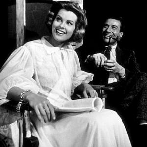 Efrem Zimbalist, Jr. and Janet Lake on the set of 