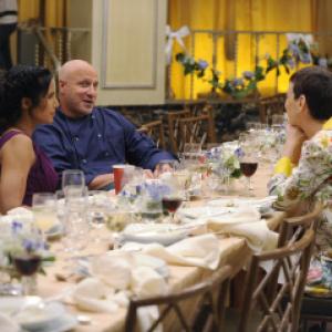 Still of Padma Lakshmi and Tom Colicchio in Top Chef 2006