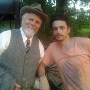 Brian Lally and James Franco on the set of As I Lay Dying