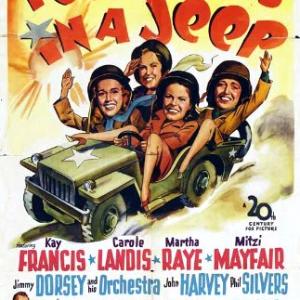 Kay Francis Carole Landis Mitzi Mayfair and Martha Raye in Four Jills in a Jeep 1944