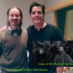 Lex Lang with Matt Reeves, Director Dawn of the Planet of the Apes. Lex was one of the primary primate voice actors hired for the film.