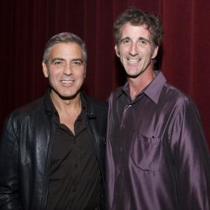 Scott LaRose and George Clooney at the DGA screening of the Ides of March.