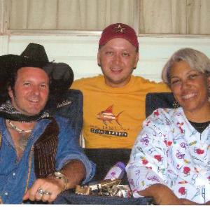 Larry Laverty Randy Webb Shiron Butterfly on the set of Cowboy  Kick  Tulsa OK
