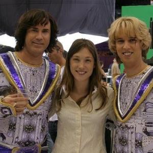 Will Ferrell Tracie Laymon Jon Heder on set during BLADES OF GLORY taken the last day of principal photography
