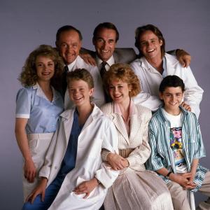 Still of Neil Patrick Harris, Mitchell Anderson, Max Casella, Kathryn Layng, Belinda Montgomery, Lawrence Pressman and James Sikking in Doogie Howser, M.D. (1989)