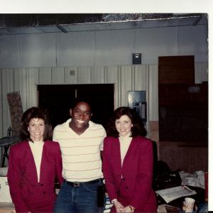 Shane LeMar on the set of BL Stryker With Morgan Britney and her stunt woman Lynn Salvatore Night Train Episode 1990