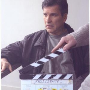 LeBlanc on the set of Resilience as the lead character Jimmy Lost Battalion Films 2005